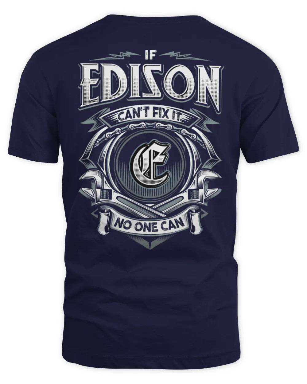 EDISON AP81-K4-626 - Personalized Ahmed Quote Apparel “If Ahmed Can't Fix It, No One Can” - Unisex Standard T-Shirt - Navy