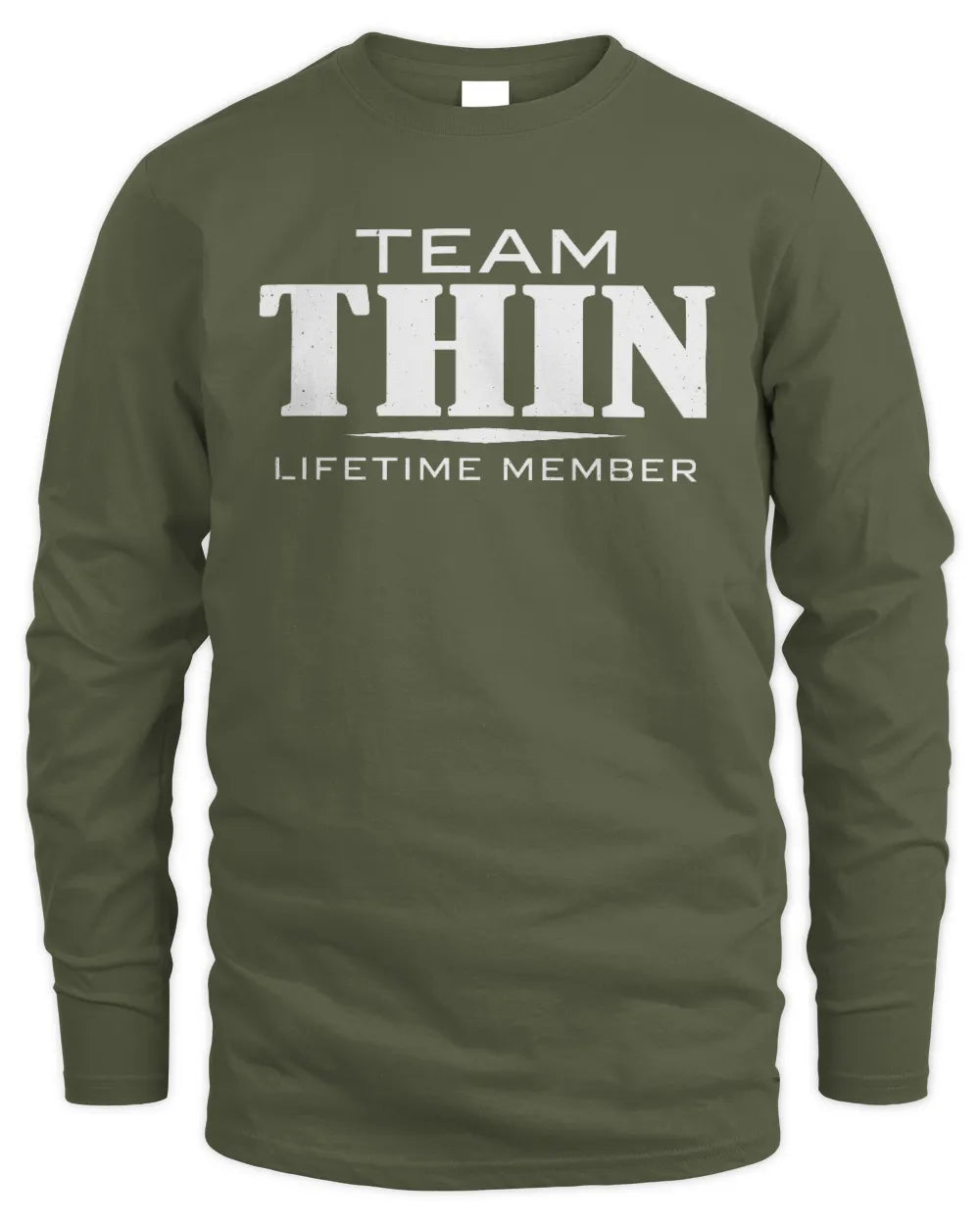 THIN BL62-K4-128 - Personalized “Team AARON Lifetime Member” - Men's Long Sleeved T-Shirt - Military Green