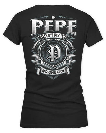 PEPE AP81-K4-626 - Personalized Ahmed Quote Apparel “If Ahmed Can't Fix It, No One Can” - Women's V-Neck T-Shirt - Black
