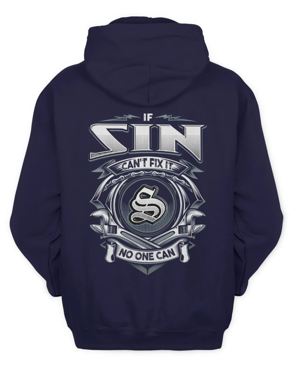 SIN AP81-K4-626 - Personalized Ahmed Quote Apparel “If Ahmed Can't Fix It, No One Can” - Unisex Hoodie - Navy