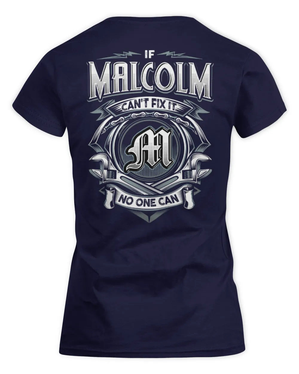 MALCOLM AP81-K4-626 - Personalized Ahmed Quote Apparel “If Ahmed Can't Fix It, No One Can” - Women's Standard T-Shirt - Navy