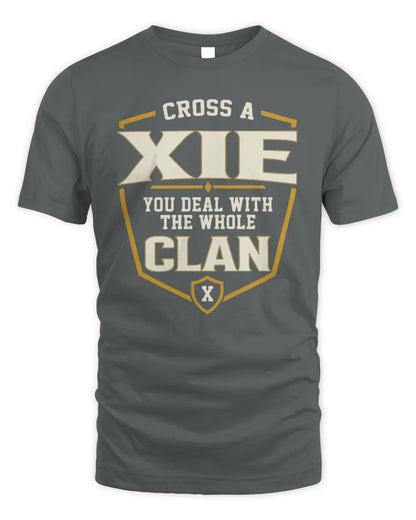 XIE NT1-K008 Cross A/An NAME, You Deal With the Whole Clan | Personalized Vintage T-Shirt - Unisex Standard T-Shirt - Charcoal