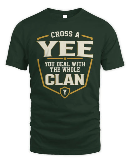 YEE NT1-K008 Cross A/An NAME, You Deal With the Whole Clan | Personalized Vintage T-Shirt - Unisex Standard T-Shirt - Forest Green
