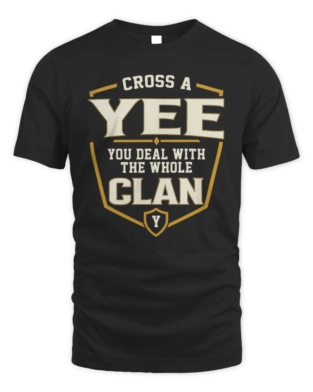 YEE NT1-K008 Cross A/An NAME, You Deal With the Whole Clan | Personalized Vintage T-Shirt - Unisex Standard T-Shirt - Black