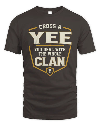 YEE NT1-K008 Cross A/An NAME, You Deal With the Whole Clan | Personalized Vintage T-Shirt - Unisex Standard T-Shirt - Dark Chocolate