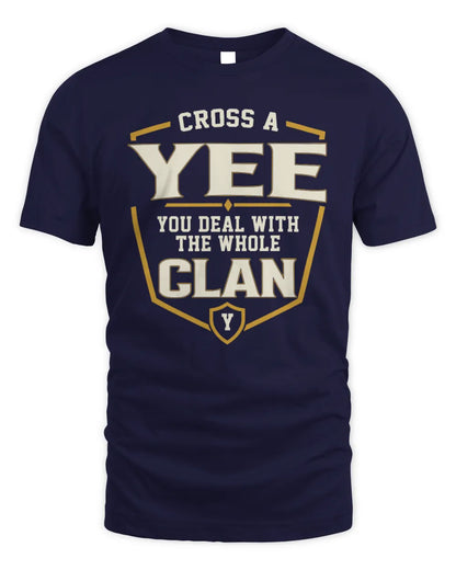 YEE NT1-K008 Cross A/An NAME, You Deal With the Whole Clan | Personalized Vintage T-Shirt - Unisex Standard T-Shirt - Navy