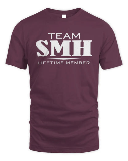 SMH BL62-K4-128 - Personalized “Team NAME Lifetime Member” - Unisex Standard T-Shirt - Maroon