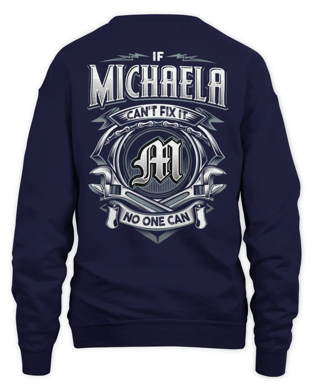 MICHAELA AP81-K4-626 - Personalized Ahmed Quote Apparel “If Ahmed Can't Fix It, No One Can” - Unisex Sweatshirt - Navy