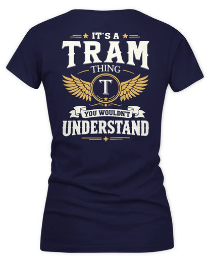 TRAM KT06-M008 It’s a [NAME] Thing – You Wouldn’t Understand | Personalized Vintage T-Shirt - Women's V-Neck T-Shirt - Navy