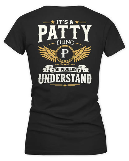 PATTY KT06-M008 It’s a [NAME] Thing – You Wouldn’t Understand | Personalized Vintage T-Shirt - Women's V-Neck T-Shirt - Black