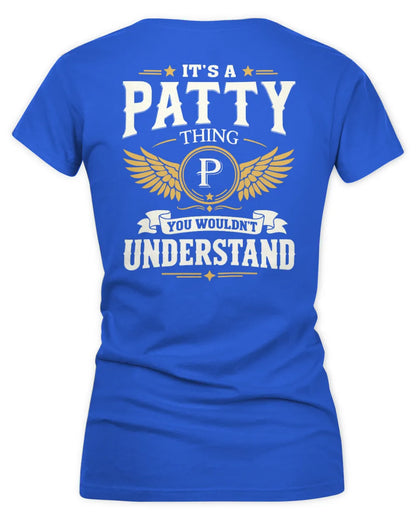 PATTY KT06-M008 It’s a [NAME] Thing – You Wouldn’t Understand | Personalized Vintage T-Shirt - Women's V-Neck T-Shirt - Royal
