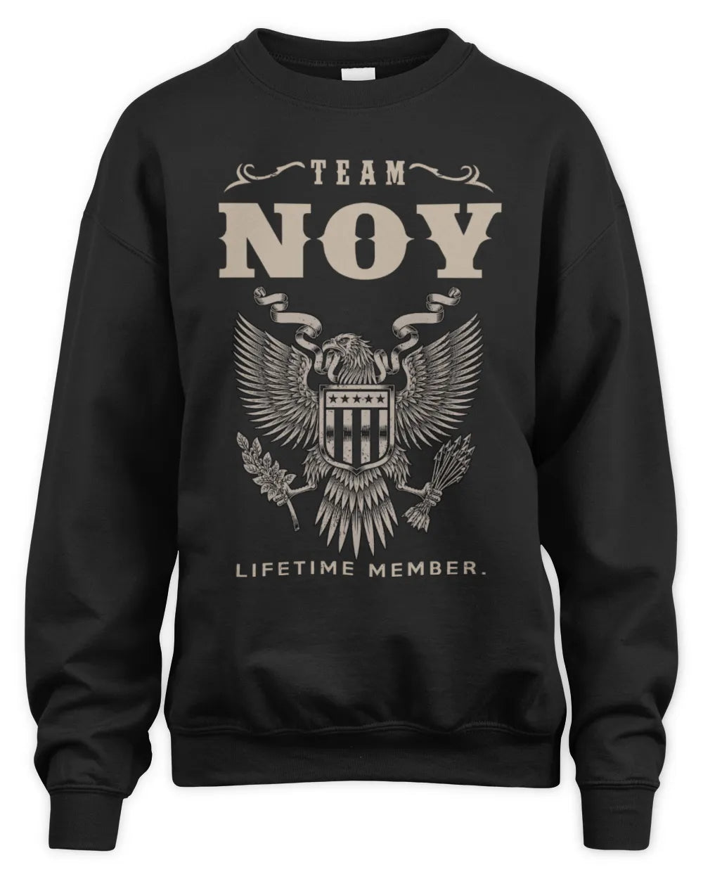 NOY TP06-K82 – Personalized Classic Style Apparel “Team NAME Lifetime Member” - Unisex Sweatshirt - Black