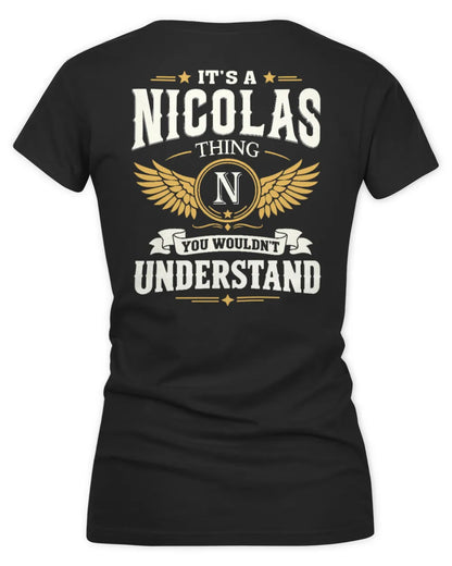 NICOLAS KT06-M008 It’s a [NAME] Thing – You Wouldn’t Understand | Personalized Vintage T-Shirt - Women's V-Neck T-Shirt - Black