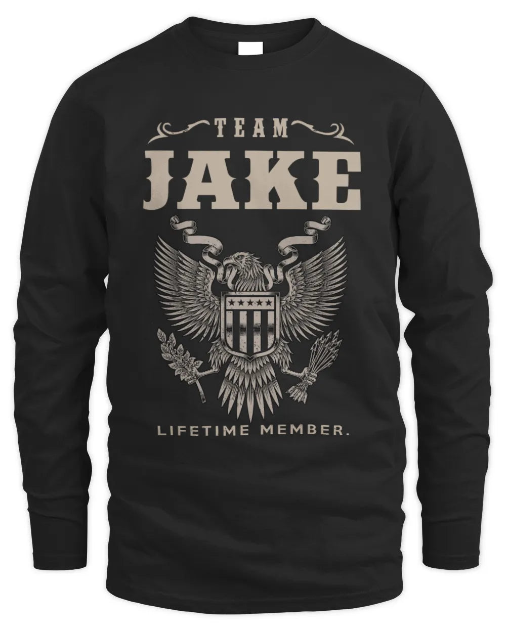 JAKE TP06-K82 – Personalized Classic Style Apparel “Team NAME Lifetime Member” - Men's Long Sleeved T-Shirt - Black