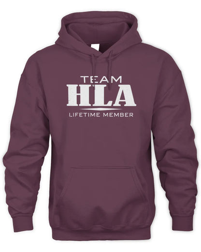 HLA BL62-K4-128 - Personalized “Team NAME Lifetime Member” - Unisex Hoodie - Maroon