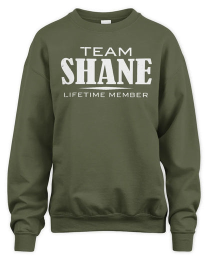SHANE BL62-K4-128 - Personalized “Team NAME Lifetime Member” - Unisex Sweatshirt - Military Green