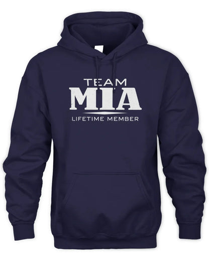 MIA BL62-K4-128 - Personalized “Team NAME Lifetime Member” - Unisex Hoodie - Navy