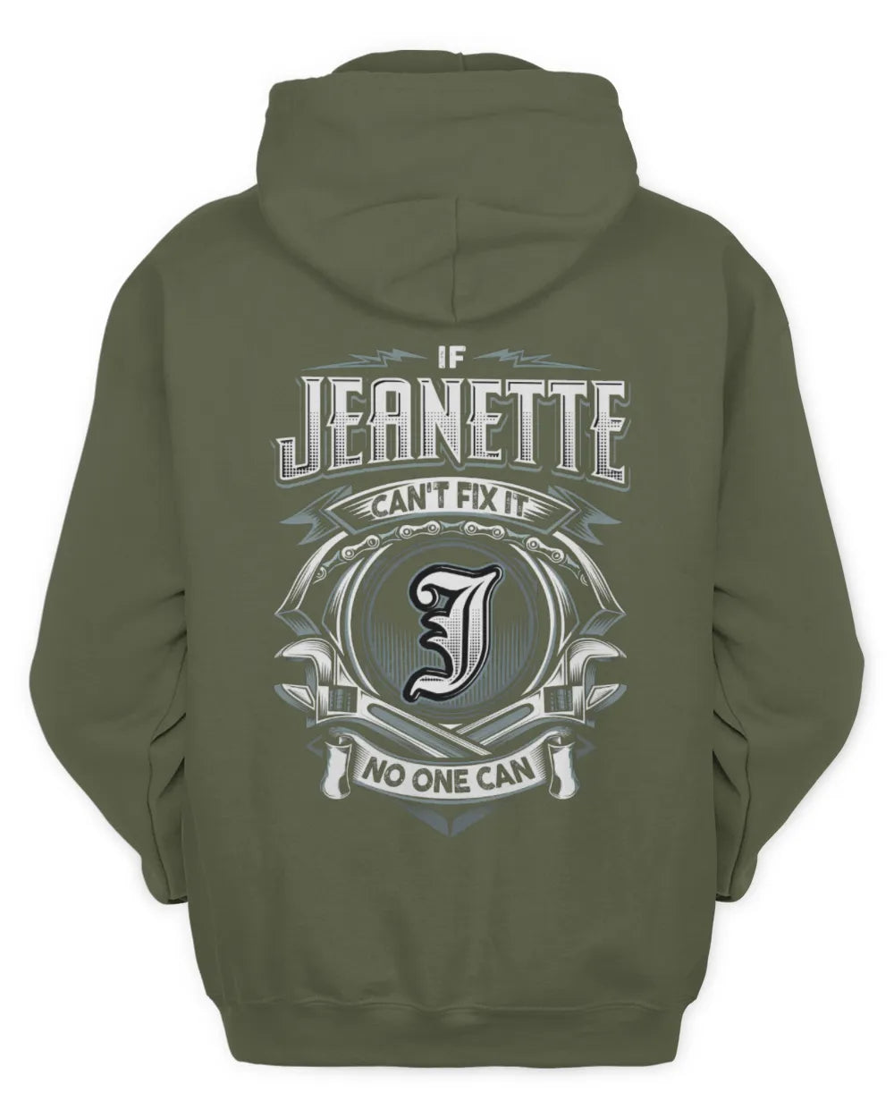 JEANETTE AP81-K4-626 - Personalized Ahmed Quote Apparel “If Ahmed Can't Fix It, No One Can” - Unisex Hoodie - Military Green