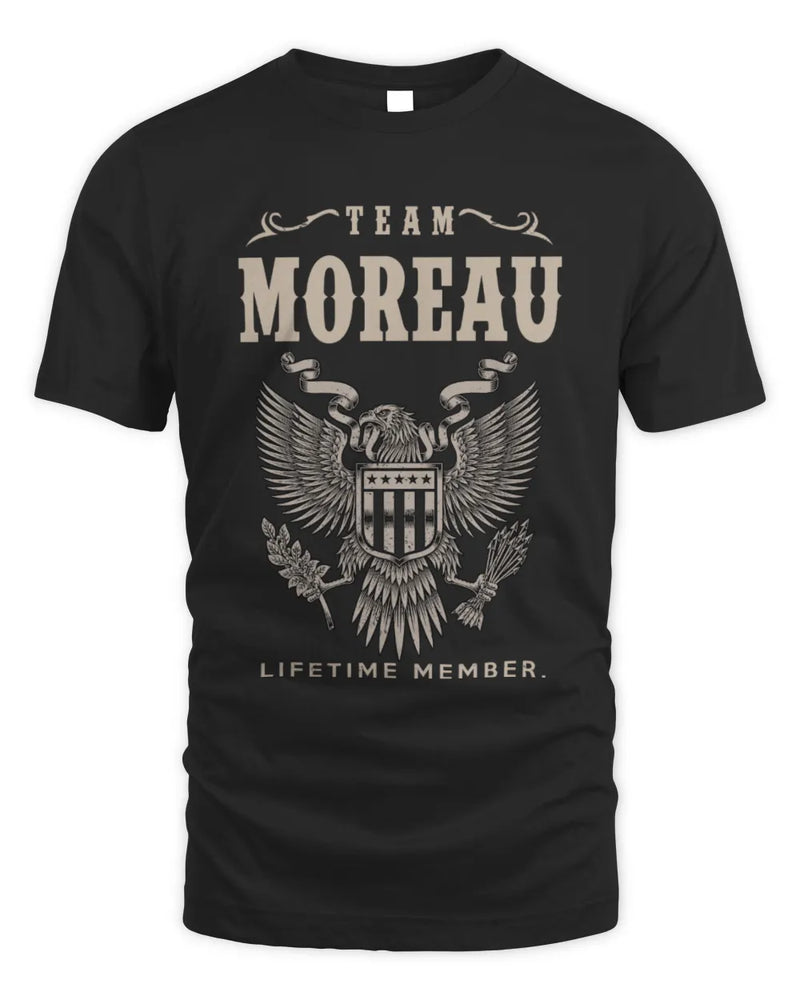 MOREAU TP06-K82 – Personalized Classic Style Apparel “Team NAME Lifetime Member” - Unisex Standard T-Shirt - Black