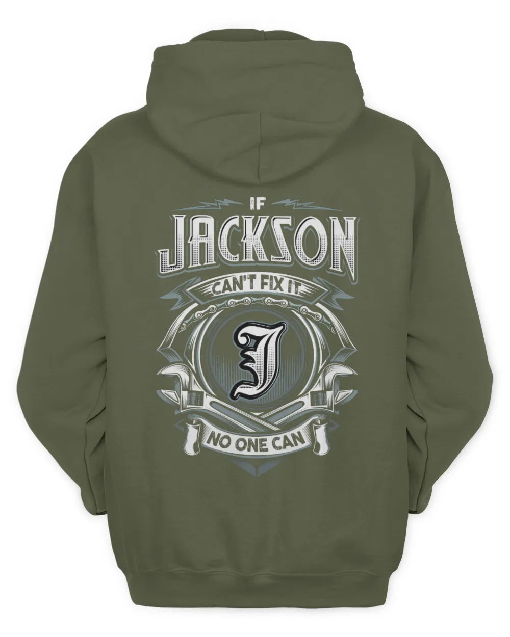 JACKSON AP81-K4-626 - Personalized Ahmed Quote Apparel “If Ahmed Can't Fix It, No One Can” - Unisex Hoodie - Military Green