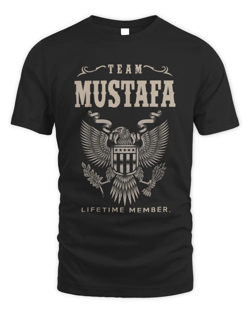 MUSTAFA TP06-K82 – Personalized Classic Style Apparel “Team NAME Lifetime Member” - Unisex Standard T-Shirt - Black