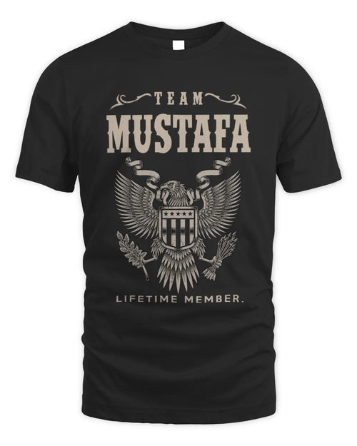 MUSTAFA TP06-K82 – Personalized Classic Style Apparel “Team NAME Lifetime Member” - Unisex Standard T-Shirt - Black