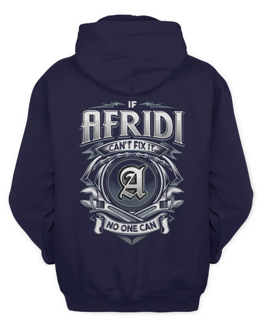 AFRIDI AP81-K4-626 - Personalized Ahmed Quote Apparel “If Ahmed Can't Fix It, No One Can” - Unisex Hoodie - Navy