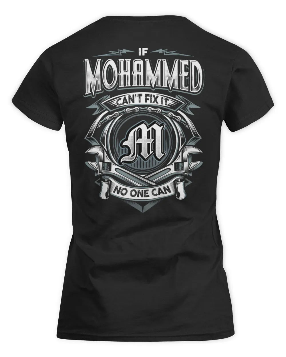MOHAMMED AP81-K4-626 - Personalized Ahmed Quote Apparel “If Ahmed Can't Fix It, No One Can” - Women's Standard T-Shirt - Black