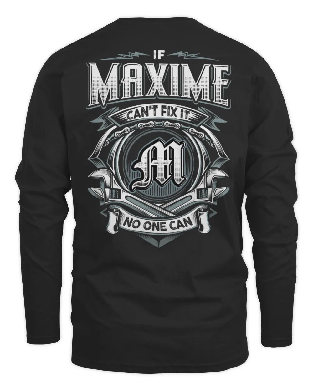 MAXIME AP81-K4-626 - Personalized Ahmed Quote Apparel “If Ahmed Can't Fix It, No One Can” - Men's Long Sleeved T-Shirt - Black