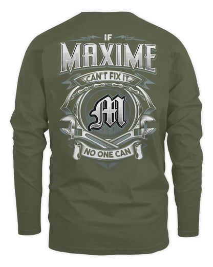 MAXIME AP81-K4-626 - Personalized Ahmed Quote Apparel “If Ahmed Can't Fix It, No One Can” - Men's Long Sleeved T-Shirt - Military Green