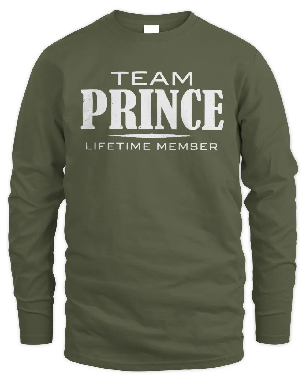 PRINCE BL62-K4-128 - Personalized “Team NAME Lifetime Member” - Men's Long Sleeved T-Shirt - Military Green
