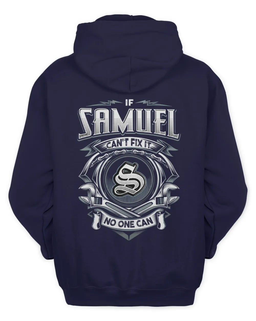 SAMUEL AP81-K4-626 - Personalized Ahmed Quote Apparel “If Ahmed Can't Fix It, No One Can” - Unisex Hoodie - Navy
