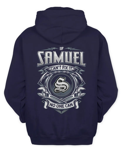 SAMUEL AP81-K4-626 - Personalized Ahmed Quote Apparel “If Ahmed Can't Fix It, No One Can” - Unisex Hoodie - Navy