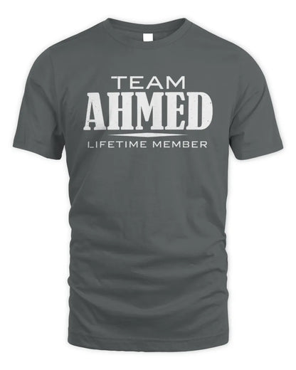 AHMED BL62-K4-128 - Personalized “Team NAME Lifetime Member” - Unisex Standard T-Shirt - Charcoal