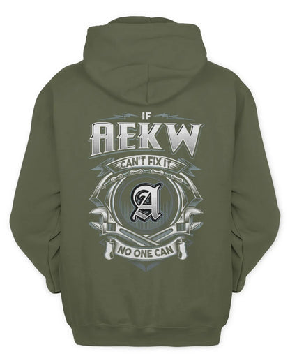 AEKW AP81-K4-626 - Personalized Ahmed Quote Apparel “If Ahmed Can't Fix It, No One Can” - Unisex Hoodie - Military Green