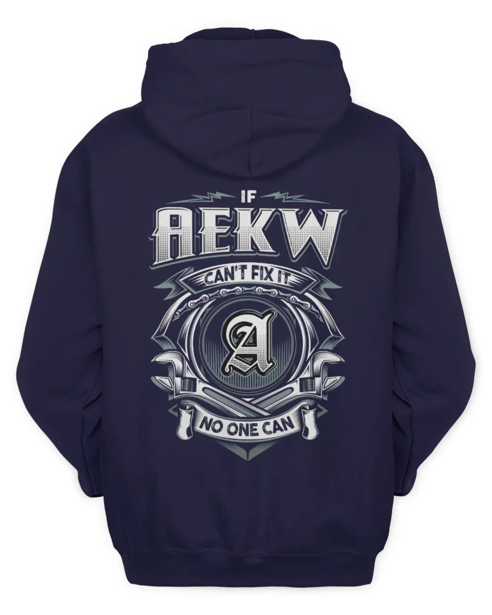 AEKW AP81-K4-626 - Personalized Ahmed Quote Apparel “If Ahmed Can't Fix It, No One Can” - Unisex Hoodie - Navy