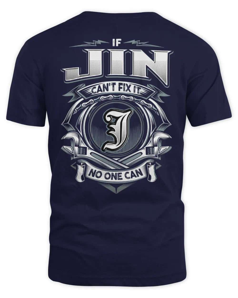 JIN AP81-K4-626 - Personalized Ahmed Quote Apparel “If Ahmed Can't Fix It, No One Can” - Unisex Standard T-Shirt - Navy
