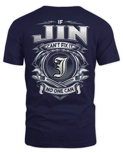 JIN AP81-K4-626 - Personalized Ahmed Quote Apparel “If Ahmed Can't Fix It, No One Can” - Unisex Standard T-Shirt - Navy