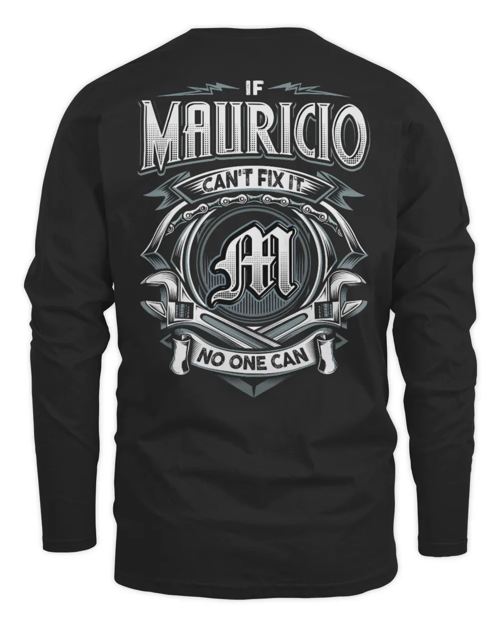 MAURICIO AP81-K4-626 - Personalized Ahmed Quote Apparel “If Ahmed Can't Fix It, No One Can” - Men's Long Sleeved T-Shirt - Black