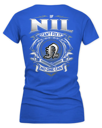 NIL AP81-K4-626 - Personalized Ahmed Quote Apparel “If Ahmed Can't Fix It, No One Can” - Women's V-Neck T-Shirt - Royal