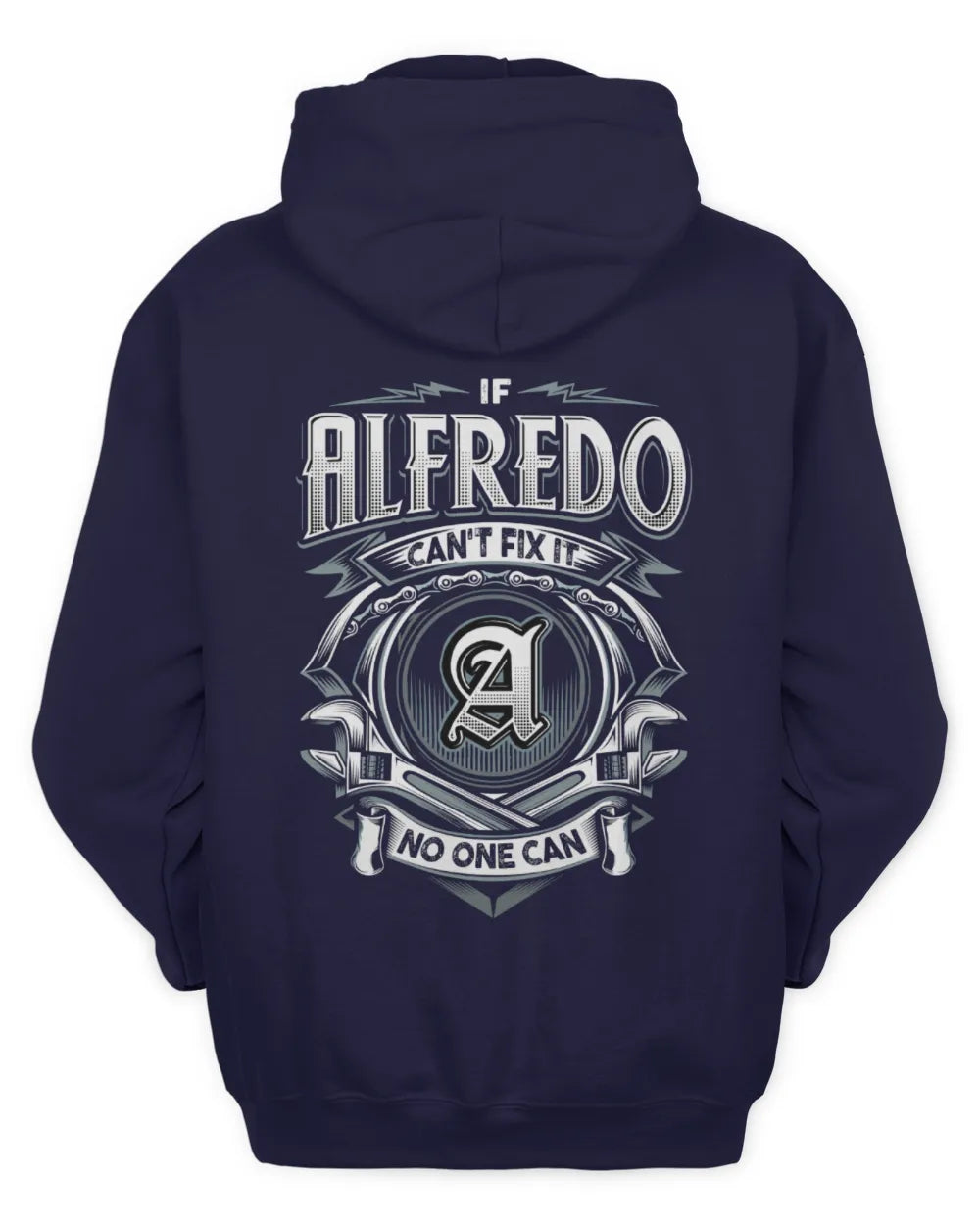 ALFREDO AP81-K4-626 - Personalized Ahmed Quote Apparel “If Ahmed Can't Fix It, No One Can” - Unisex Hoodie - Navy