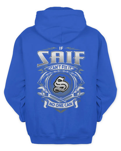 SAIF AP81-K4-626 - Personalized Ahmed Quote Apparel “If Ahmed Can't Fix It, No One Can” - Unisex Hoodie - Royal