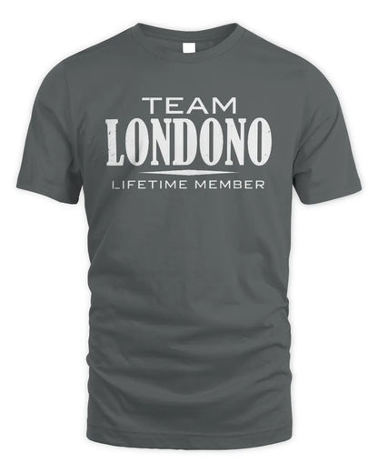 LONDONO BL62-K4-128 - Personalized “Team NAME Lifetime Member” - Unisex Standard T-Shirt - Charcoal