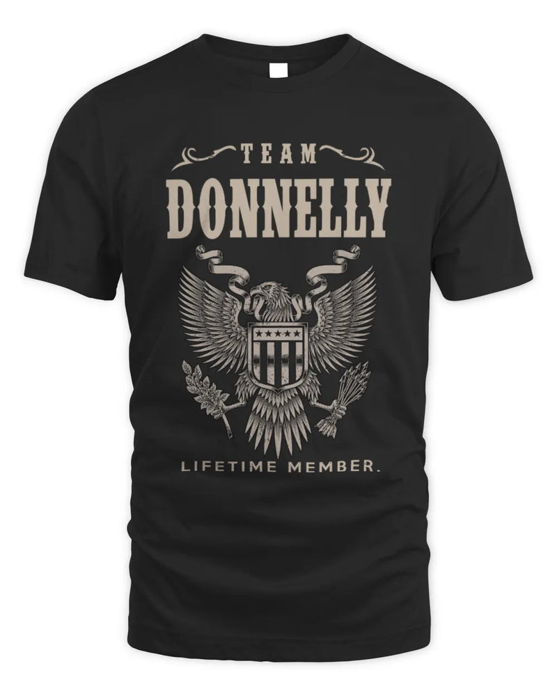 DONNELLY TP06-K82 – Personalized Classic Style Apparel “Team NAME Lifetime Member” - Unisex Standard T-Shirt - Black