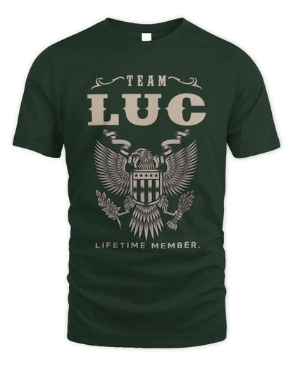 LUC TP06-K82 – Personalized Classic Style Apparel “Team NAME Lifetime Member” - Unisex Standard T-Shirt - Forest Green