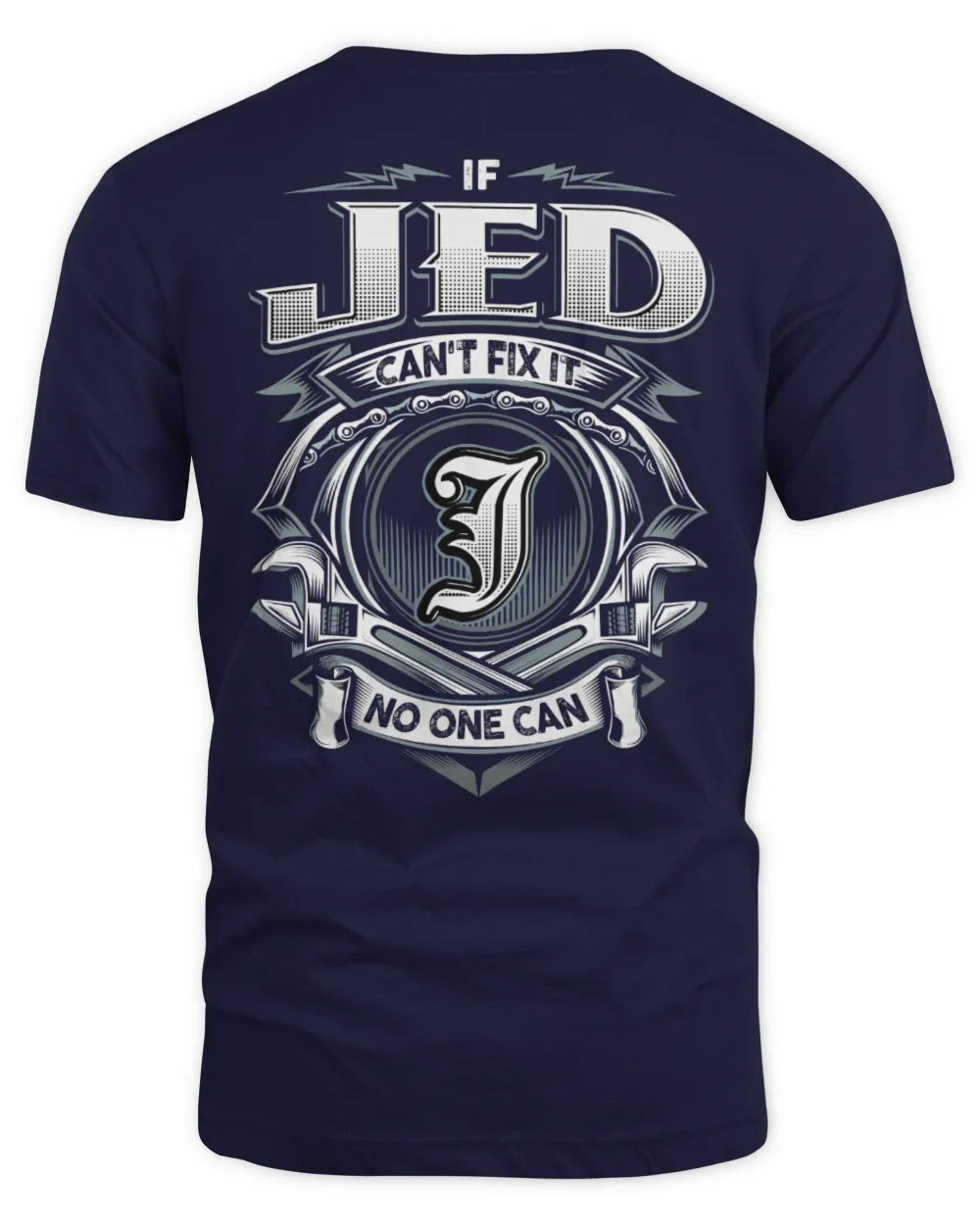 JED AP81-K4-626 - Personalized Ahmed Quote Apparel “If Ahmed Can't Fix It, No One Can” - Unisex Standard T-Shirt - Navy