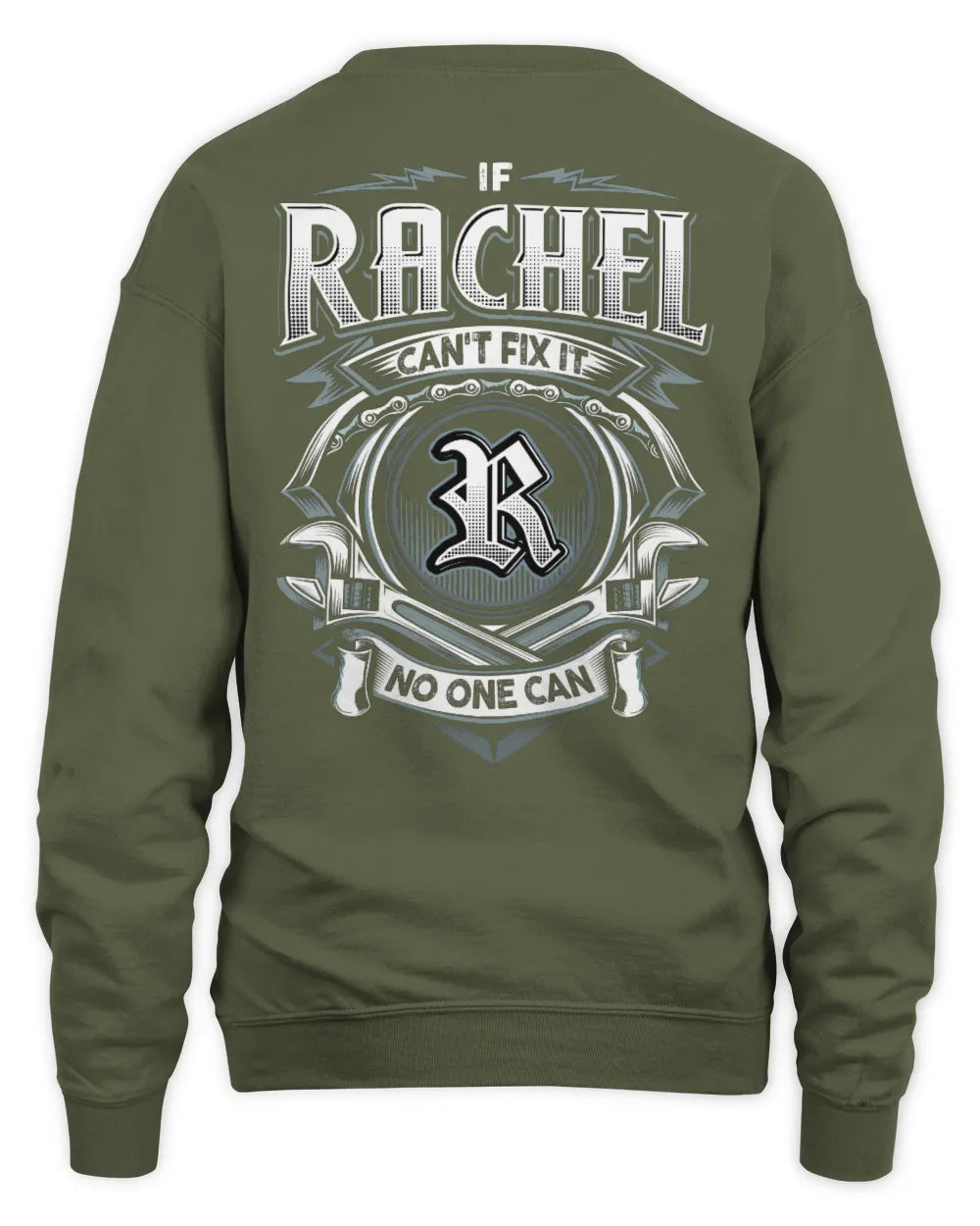 RACHEL AP81-K4-626 - Personalized Ahmed Quote Apparel “If Ahmed Can't Fix It, No One Can” - Unisex Sweatshirt - Military Green