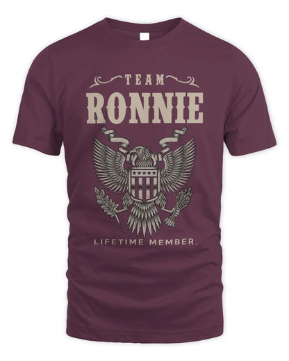 RONNIE TP06-K82 – Personalized Classic Style Apparel “Team NAME Lifetime Member” - Unisex Standard T-Shirt - Maroon