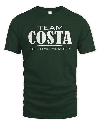 COSTA BL62-K4-128 - Personalized “Team NAME Lifetime Member” - Unisex Standard T-Shirt - Forest Green