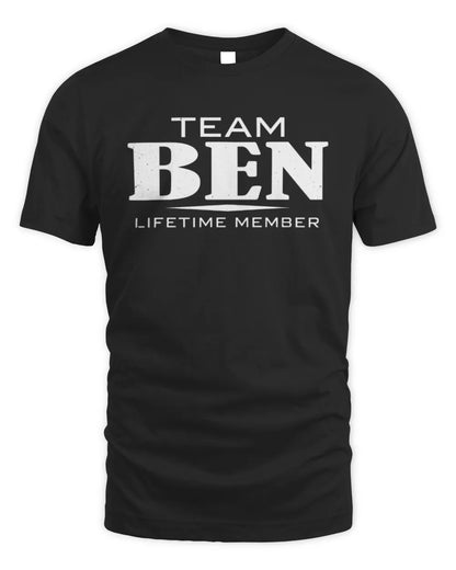 BEN BL62-K4-128 - Personalized “Team NAME Lifetime Member” - Unisex Standard T-Shirt - Black